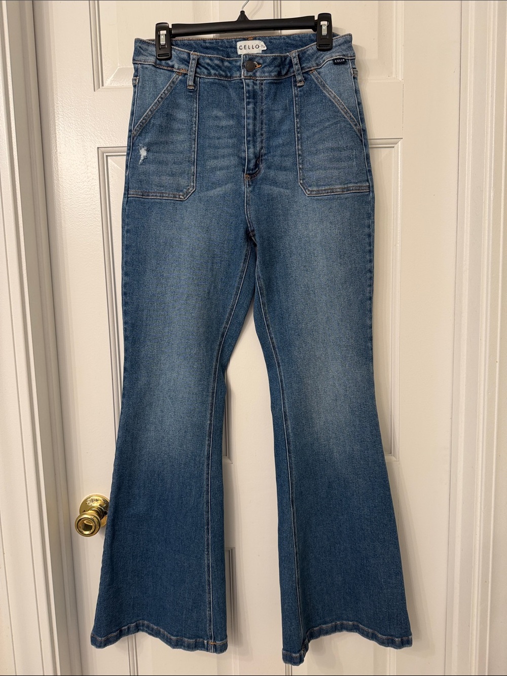 CELLO Medium Blue High-Rise Flare Jeans